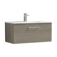 [BFLE2525B] Bramshall Contemporary 1 Soft Close Drawer Wall Hung Vanity Unit, Choice of Size/Basin Type/Colour - Cutout