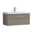 [BFLE2525D] Balterley  Wall Hung 1 Soft Close Drawer & Thin-Edge Bathroom Vanity Unit Basin, Solace Oak, 800mm - Cutout