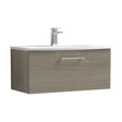 [BFLE2525G] Balterley  Modern Bathroom Wall Hung 1-Drawer Vanity & Curved Basin, Solace Oak, 800mm - Cutout