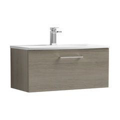 [BFLE2525G] Bramshall Contemporary 1 Soft Close Drawer Wall Hung Vanity Unit, Choice of Size/Basin Type/Colour - Cutout