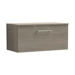 [BFLE2525W] Bramshall Contemporary 1 Soft Close Drawer Wall Hung Vanity Worktop Unit, Choice of Size/Colour - Cutout