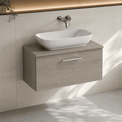 [BFLE2525W] Bramshall Contemporary 1 Soft Close Drawer Wall Hung Vanity Worktop Unit, Choice of Size/Colour
