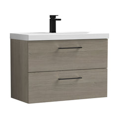 [BFLE2526AH018] Bramshall Wall Hung 2 Drawer Vanity Unit with Mid-Edge Ceramic Basin - Choice of Colour, Handle Finish and Size - Cutout