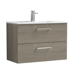 [BFLE2526B] Bramshall Contemporary 2 Soft Close Drawer Wall Hung Vanity Unit, Choice of Size/Basin Type/Colour - Cutout