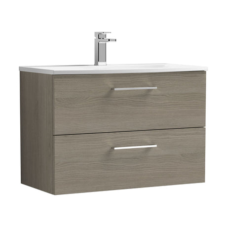 [BFLE2526G] Balterley  Modern Bathroom Wall Hung 2-Drawer Vanity & Curved Basin, Solace Oak, 800mm - Cutout