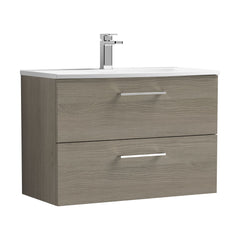 [BFLE2526G] Bramshall Contemporary 2 Soft Close Drawer Wall Hung Vanity Unit, Choice of Size/Basin Type/Colour - Cutout