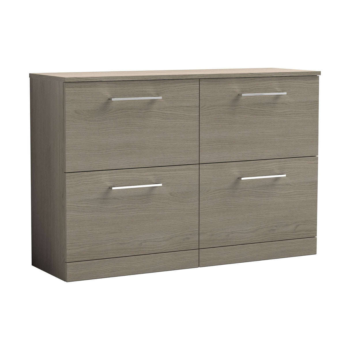 [BFLE2533W2] Bramshall Contemporary 4 Drawer Floor Standing Vanity Unit with Worktop, 1200mm, Choice of Colour - Cutout