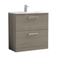 [BFLE2535B] Balterley  Contemporary Bathroom 2 Soft Close Drawer & Minimalist Floor Standing Vanity Unit Basin, Solace Oak, 800mm - Cutout