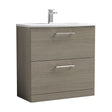 [BFLE2535G] Balterley  Modern Bathroom Floor Standing 2-Drawer Vanity & Curved Basin, Solace Oak, 800mm - Cutout