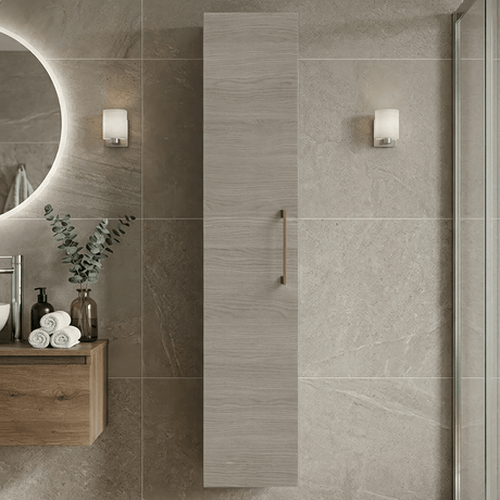 [BFLE2561H017] Bramshall 300mm Wall Hung 1 Door Tall Unit – Choice of Colour and Handle Finish - Silo