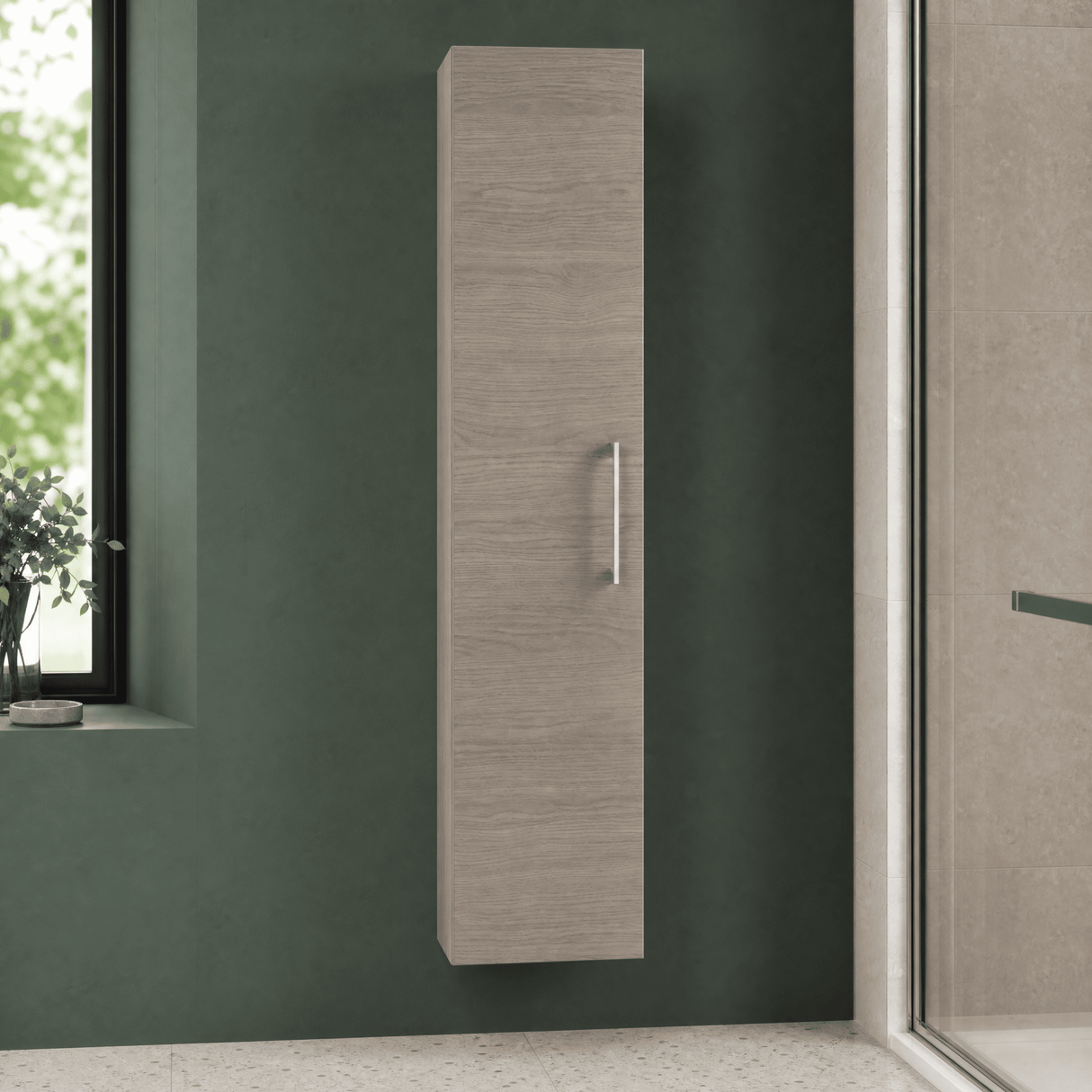 [BFLE2561] Bramshall 300mm Wall Hung 1 Door Tall Unit - Choice of Colour and Handle Finish - Lifestyle 2