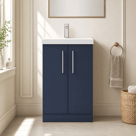 [BFLE2901D] Bramshall Contemporary 2 Soft Close Doors Floor Standing Vanity Basin Unit, Choice of Size/Basin Type/Colour - Silo