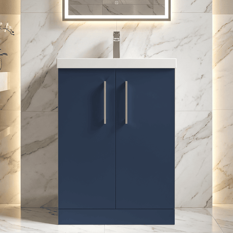 [BFLE2903A] Contemporary Floor Standing Vanity Unit with Mid-Edge Basin, Choice of Size - Silo