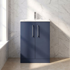 [BFLE2903B] Bramshall Contemporary 2 Soft Close Doors Floor Standing Vanity Basin Unit, Choice of Size/Basin Type/Colour - Silo