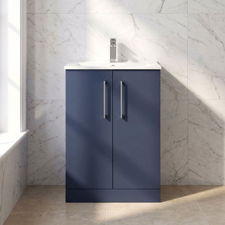 [BFLE2903B] Bramshall Contemporary 2 Soft Close Doors Floor Standing Vanity Basin Unit, Choice of Size/Basin Type/Colour - Silo