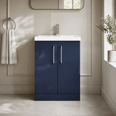 [BFLE2903D] Bramshall Contemporary 2 Soft Close Doors Floor Standing Vanity Basin Unit, Choice of Size/Basin Type/Colour - Silo