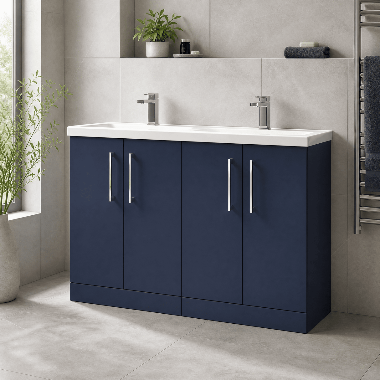 [BFLE2903F2] Bramshall Floor Standing 4 Door Vanity Basin Unit - Choice of Colour and Basin Type - Lifestyle 2
