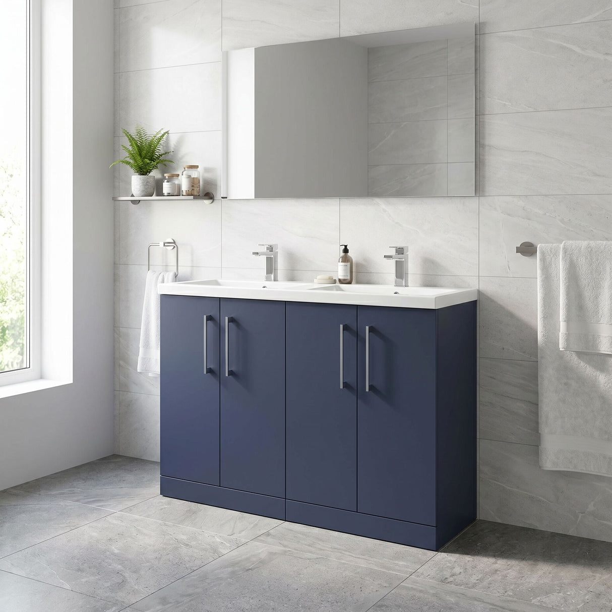 [BFLE2903F2] Bramshall Floor Standing 4 Door Vanity Basin Unit - Choice of Colour and Basin Type - Lifestyle 3