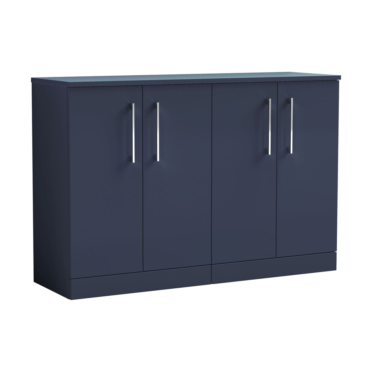 [BFLE2903W2] Bramshall Contemporary 4 Door Floor Standing Vanity Unit with Worktop, 1200mm, Choice of Colour - Cutout