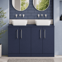 [BFLE2903W2] Bramshall Contemporary 4 Door Floor Standing Vanity Unit with Worktop, 1200mm, Choice of Colour - Lifestyle 1