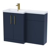 Bathroom Vanity Unit with Basin & WC Unit, Left Hand, 1100mm x 390mm - Choice of Colour