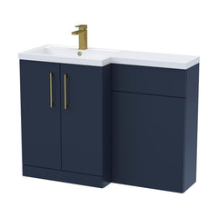 [BFLE2911LH017] Bramshall Combination Vanity Unit with Basin & WC, Left Hand, 1100mm x 390mm - Choice of Colour and Handle Finish - Cutout