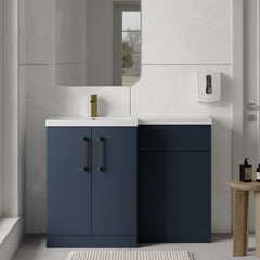 [BFLE2911LH017] Bramshall Combination Vanity Unit with Basin & WC, Left Hand, 1100mm x 390mm - Choice of Colour and Handle Finish - Lifestyle 1
