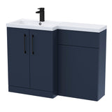 Bathroom Vanity Unit with Basin & WC Unit, Left Hand, 1100mm x 390mm - Choice of Colour
