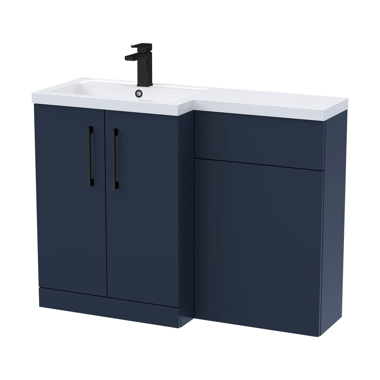 [BFLE2911LH018] Bramshall Combination Vanity Unit with Basin & WC, Left Hand, 1100mm x 390mm - Choice of Colour and Handle Finish - Cutout