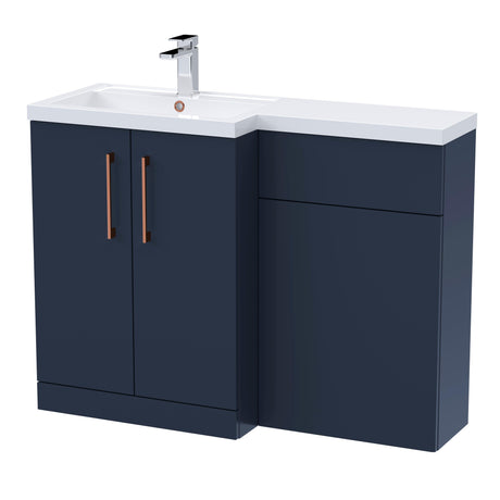 Bathroom Vanity Unit with Basin & WC Unit, Left Hand, 1100mm x 390mm - Choice of Colour