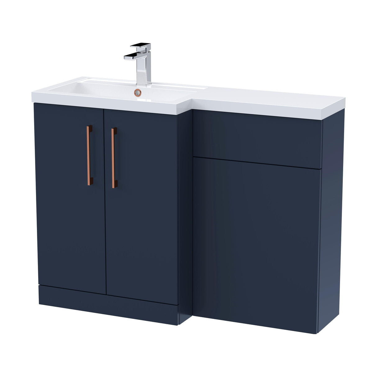 [BFLE2911LH019] Bramshall Combination Vanity Unit with Basin & WC, Left Hand, 1100mm x 390mm - Choice of Colour and Handle Finish - Cutout