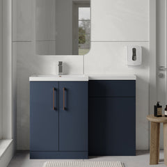 [BFLE2911LH019] Bramshall Combination Vanity Unit with Basin & WC, Left Hand, 1100mm x 390mm - Choice of Colour and Handle Finish - Lifestyle 1