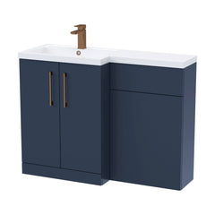 [BFLE2911LH1516] Bramshall Combination Vanity Unit with Basin & WC, Left Hand, 1100mm x 390mm - Choice of Colour and Handle Finish - Cutout