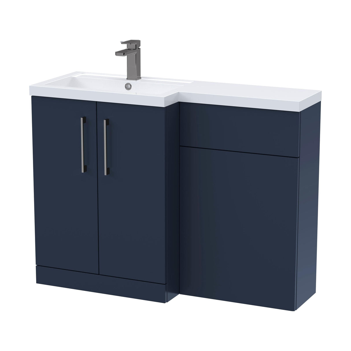 [BFLE2911LH716] Bramshall Combination Vanity Unit with Basin & WC, Left Hand, 1100mm x 390mm - Choice of Colour and Handle Finish - Cutout