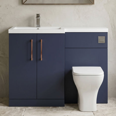 [BFLE2911LH716] Bramshall Combination Vanity Unit with Basin & WC, Left Hand, 1100mm x 390mm - Choice of Colour and Handle Finish - Silo