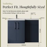 Bathroom Vanity Unit with Basin & WC Unit, Left Hand, 1100mm x 390mm - Choice of Colour