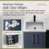 Bathroom Vanity Unit with Basin & WC Unit, Left Hand, 1100mm x 390mm - Choice of Colour