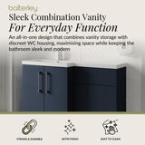Bathroom Vanity Unit with Basin & WC Unit, Left Hand, 1100mm x 390mm - Choice of Colour