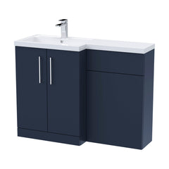 [BFLE2911L] Bramshall Combination Vanity Unit with Basin & WC, Left Hand, 1100mm x 390mm - Choice of Colour and Handle Finish - Cutout