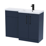 Bathroom Vanity Unit with Basin & WC, Right Hand, 1100mm x 390mm - Choice of Colour