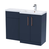 Bathroom Vanity Unit with Basin & WC, Right Hand, 1100mm x 390mm - Choice of Colour