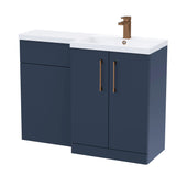 Bathroom Vanity Unit with Basin & WC, Right Hand, 1100mm x 390mm - Choice of Colour