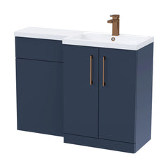 [BFLE2911RH1516] Bramshall Combination Vanity Unit with Basin & WC, Right Hand, 1100mm x 390mm - Choice of Colour and Handle Finish - Cutout