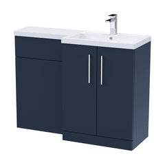 [BFLE2911R] Bramshall Combination Vanity Unit with Basin & WC, Right Hand, 1100mm x 390mm - Choice of Colour and Handle Finish - Cutout
