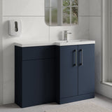 Bramshall Combination Vanity Unit with Basin & WC, Right Hand, 1100mm x 390mm - Choice of Colour and Handle Finish