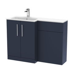 [BFLE2912L] Bramshall Contemporary 2 Door Floor Standing Combination Unit with Stone Basin, 1100mm, Choice of Orientation and Colour - Cutout