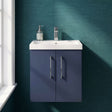[BFLE2921D] Balterley  Wall Hung 2 Soft Close Door & Bathroom Vanity Unit Basin, Midnight Blue, 500mm - Silo
