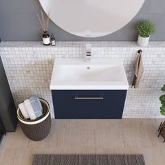 [BFLE2922A] Bramshall Wall Hung 1 Drawer Vanity Unit with Mid-Edge Ceramic Basin 600mm - Lifestyle 2