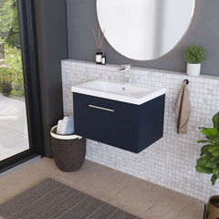 [BFLE2922A] Bramshall Contemporary 2 Door Wall Hung Vanity Basin Unit with Mid-Edge Basin, Choice of Size and Colour - Lifestyle 3