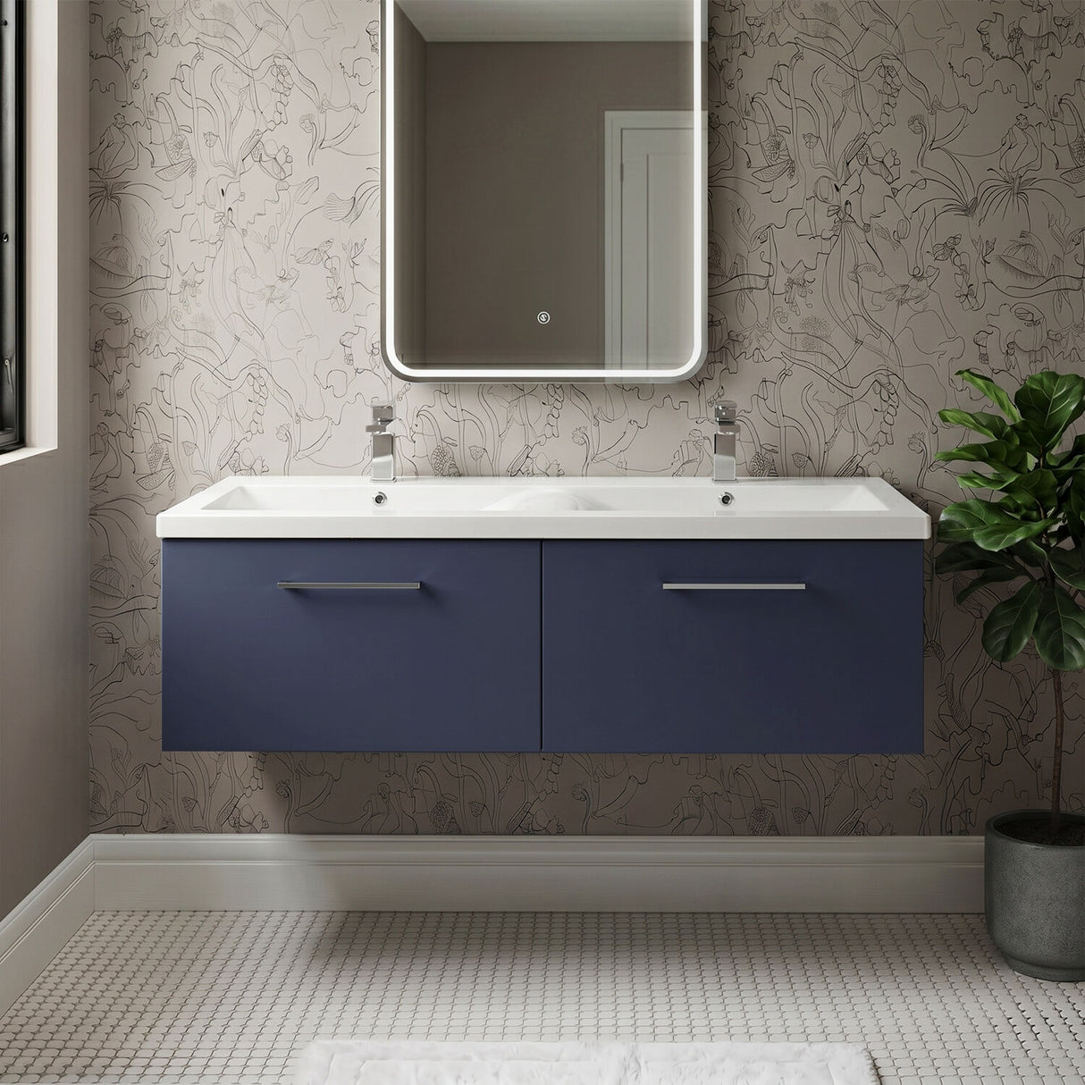 [BFLE2922F2] Bramshall Wall Hung 2 Drawer Vanity Basin Unit - 1200mm - Choice of Colour and Basin Type - Silo
